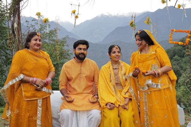 Haldi ceremony with Himalayan views